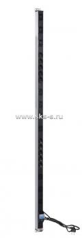 Вертикальный блок розеток Rem-16 с авт. 16 А, 10 Schuko, 10 IEC 60320 C19, 16 A, алюм.,33-38U, шнур