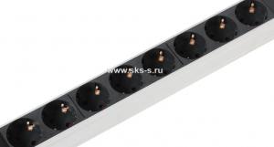 Вертикальный блок розеток Rem-16 с инд., 25 Schuko, 16 A, алюм., 42-48U, шнур 3 м