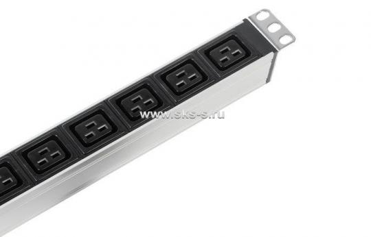 Вертикальный блок розеток Rem-16 с авт. 16 A, 15 Schuko, 10 IEC 60320 C19, 16 A, алюм., 42-48U, коло