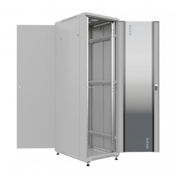 19" напольный шкаф ПРЕМИУМ 42U 600х800 мм, передняя дверь стекло, регулируемые опоры, цвет серый