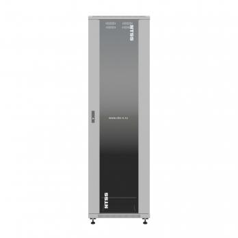 19" напольный шкаф ПРЕМИУМ 42U 600х800 мм, передняя дверь стекло, регулируемые опоры, цвет серый