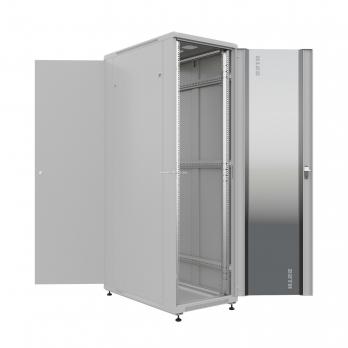 19" напольный шкаф ПРЕМИУМ 42U 800х1000 мм, передняя дверь стекло, регулируемые опоры, цвет серый