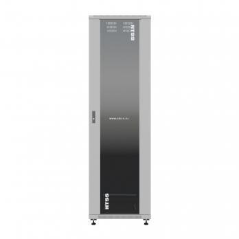 19" напольный шкаф ПРЕМИУМ 42U 800х1000 мм, передняя дверь стекло, регулируемые опоры, цвет серый