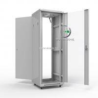 19" напольный шкаф ПРЕМИУМ 27U 600х800 мм, передняя дверь стекло / металл, регулируемые опоры, цвет серый