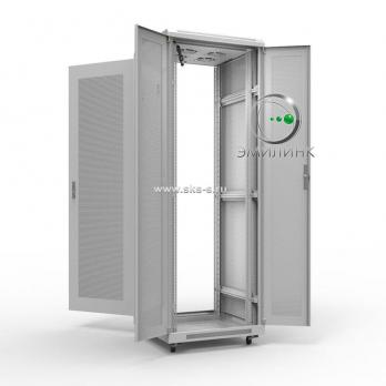 19" напольный шкаф ПРЕМИУМ 47U 600х600 мм, передняя дверь перфорация, регулируемые опоры, цвет серый