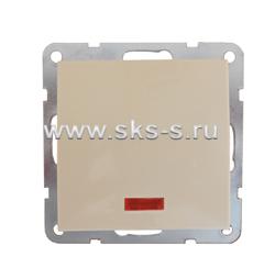 Выключатель 1-кл., c индикатором (схема 1L) 16 A, 250 B (бежевый) LK60