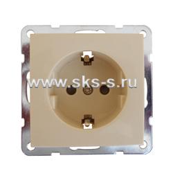 Розетка  с з/к, без шторок (бежевый) LK60