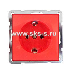Розетка  с з/к, без шторок (красный) LK60