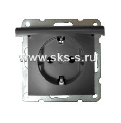 Розетка  с з/к, шторками и крышкой (черный бархат) LK60