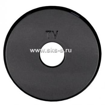 Накладка розетки TV (черный) Vintage